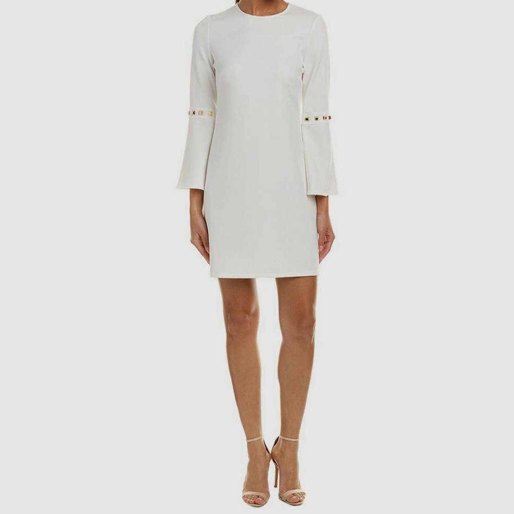 Shoshanna White Dress with Bell Sleeves